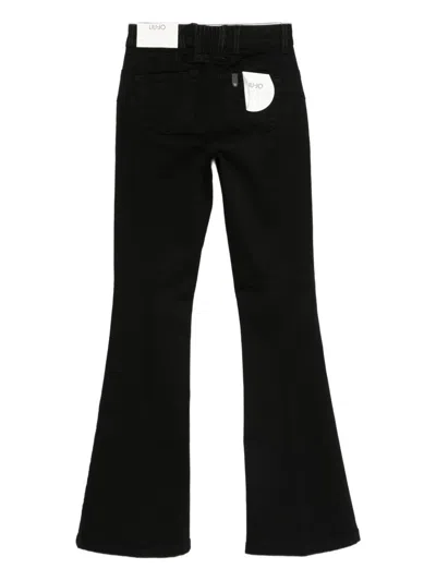 Liu •jo Flared Black Jeans With Classic Five-pocket Design In Black