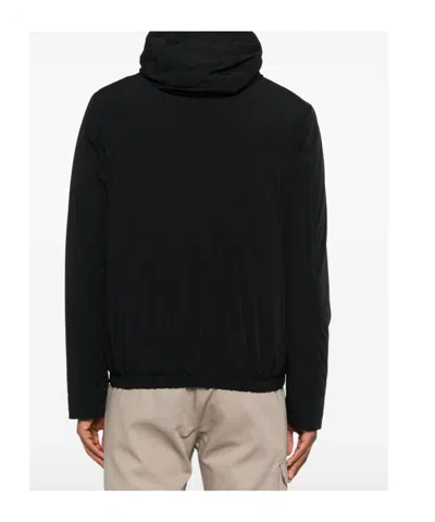 Herno Hooded Long Sleeve Jacket With Elasticated Hem In Black