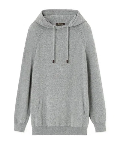 Loro Piana Merano Ribbed-detailed Hoodie In Gray