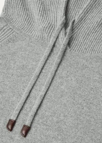 Loro Piana Merano Ribbed-detailed Hoodie In Gray