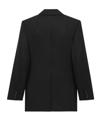 Saint Laurent Show Version Double-breasted Lapel Jacket In Black