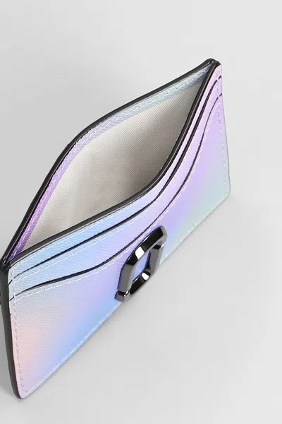 Marc Jacobs The Card Case Wallet In Multicolor Leather In Purple