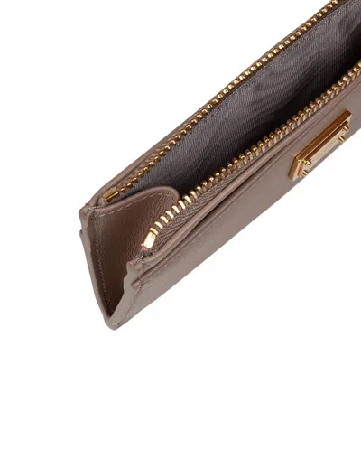 Dolce & Gabbana Slim Design Plonge Cardholder With Gold Hardware In Neutral