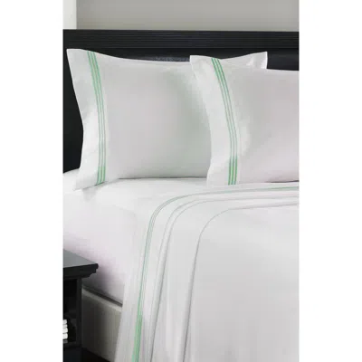 Luxury Home Embroidered Line 4-piece Sheet Set In Green