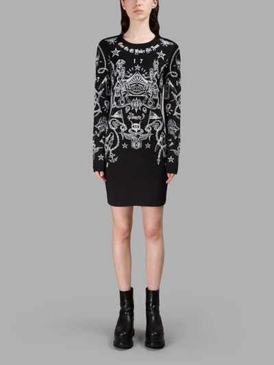 Givenchy Tattoo Dress In Abstract, Black.