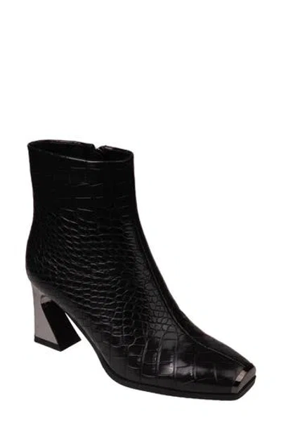 Ninety Union Lima Croc Embossed Boot In Black