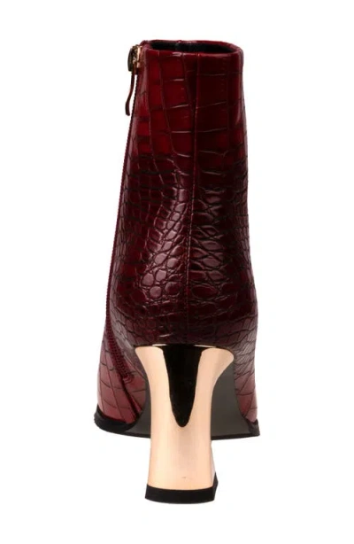 Ninety Union Lima Croc Embossed Boot In Red