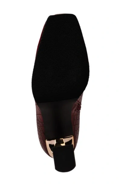 Ninety Union Lima Croc Embossed Boot In Red