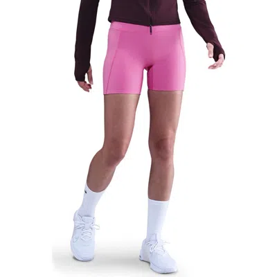 Nike Universa Medium-support High-waisted 5-inch Pocket Biker Shorts In Pink
