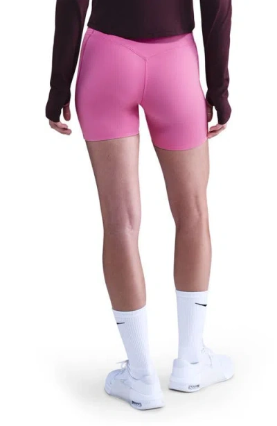 Nike Universa Medium-support High-waisted 5-inch Pocket Biker Shorts In Pink