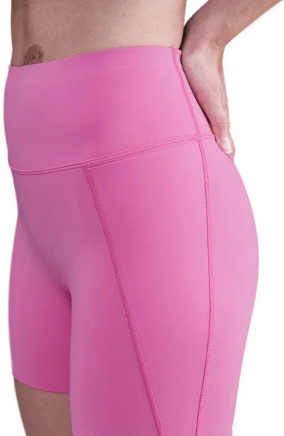 Nike Universa Medium-support High-waisted 5-inch Pocket Biker Shorts In Pink