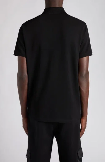 Moncler Cotton Piquet Polo Shirt With Pocket Clothing In Black