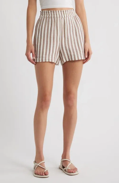 Rails Leighton Stripe Organic Cotton Gauze Shorts In Multi