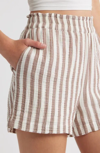 Rails Leighton Stripe Organic Cotton Gauze Shorts In Multi