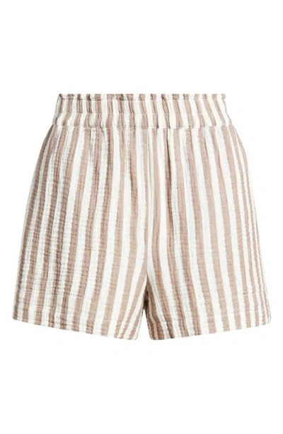 Rails Leighton Stripe Organic Cotton Gauze Shorts In Multi