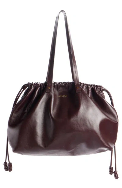 Isabel Marant Silven Ew Tote In Bordeaux Leather In Burgundy
