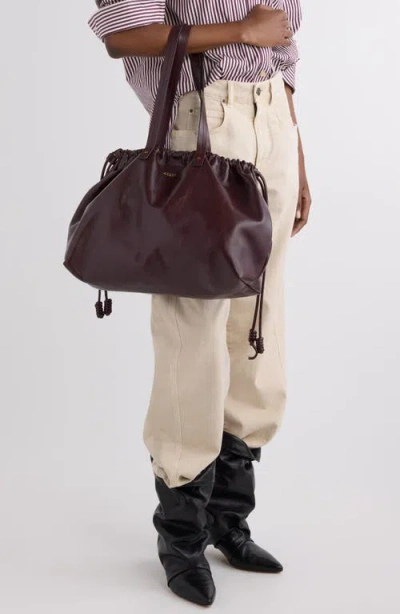 Isabel Marant Silven Ew Tote In Bordeaux Leather In Burgundy