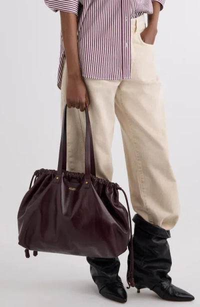Isabel Marant Silven Ew Tote In Bordeaux Leather In Burgundy