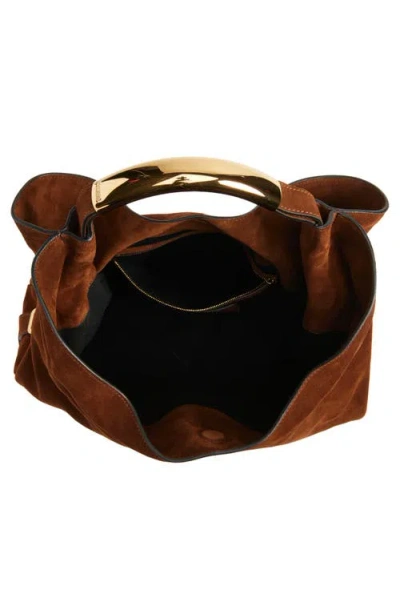 Moschino Handle Me Ring Handle Shoulder Bag In Brown