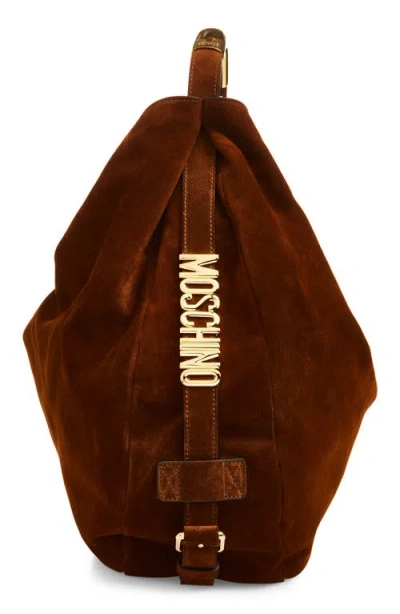 Moschino Handle Me Ring Handle Shoulder Bag In Brown