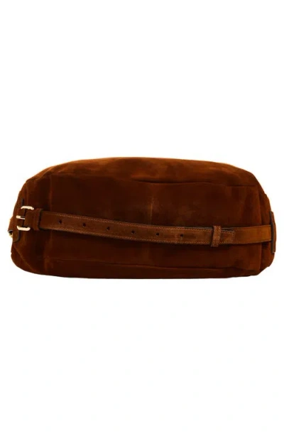 Moschino Handle Me Ring Handle Shoulder Bag In Brown