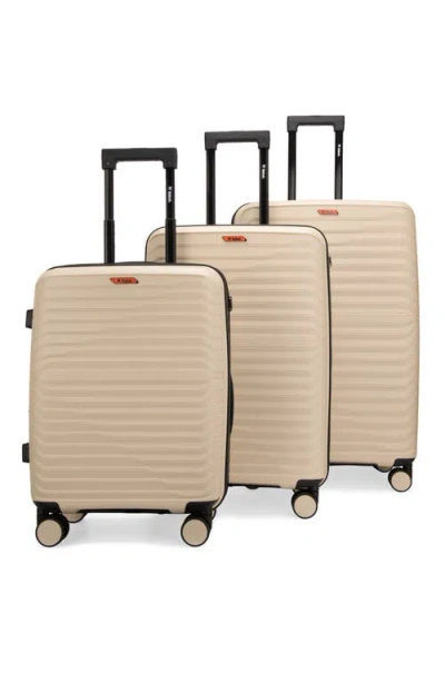 Bobcat Excavator 3 Piece Expandable Spinner Luggage Set With Tsa Lock In Brown