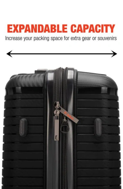 Bobcat Trencher 3 Piece Expandable Spinner Luggage Set With Tsa Lock In Black