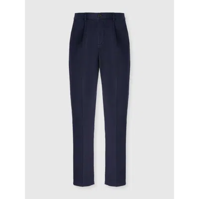 Missoni Embroidered-monogram Chino Pants In Blue