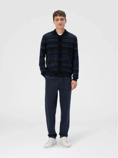 Missoni Embroidered-monogram Chino Pants In Blue