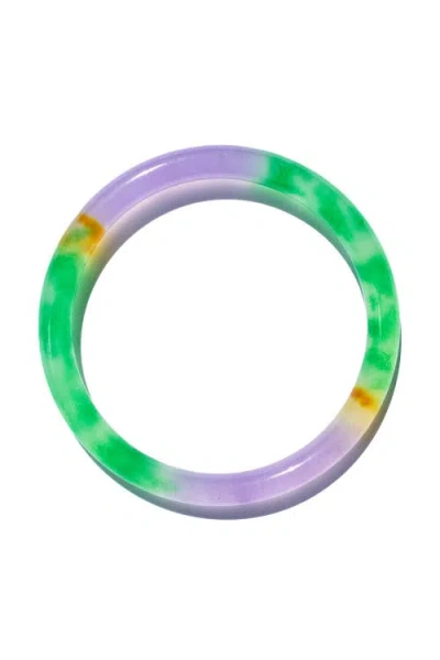 Seree Lavender Field Multicolor Jade Stone Bangle In Multi