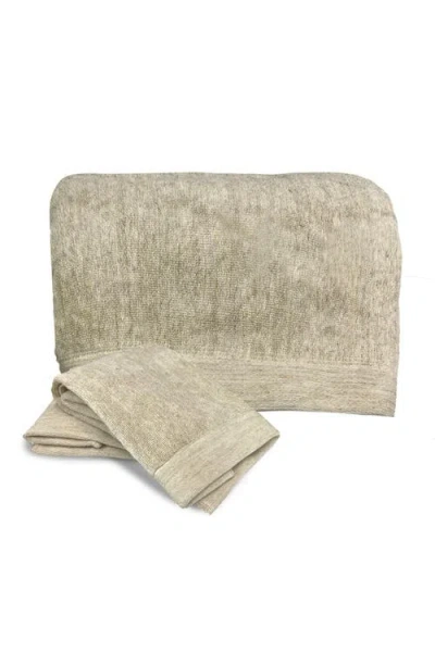 Bedvoyage Melange Viscose Cotton Blend Odor & Mildew Resistant Bath Sheet & Hand Towel Set In Neutral