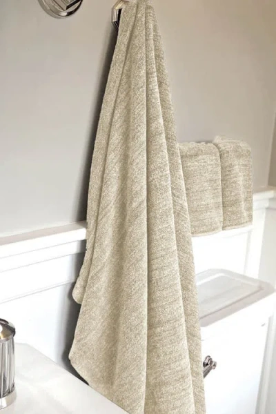 Bedvoyage Melange Viscose Cotton Blend Odor & Mildew Resistant Bath Sheet & Hand Towel Set In Neutral