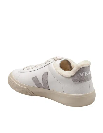 Veja Campo Chromefree Extra White Natural Sneakers In Gray
