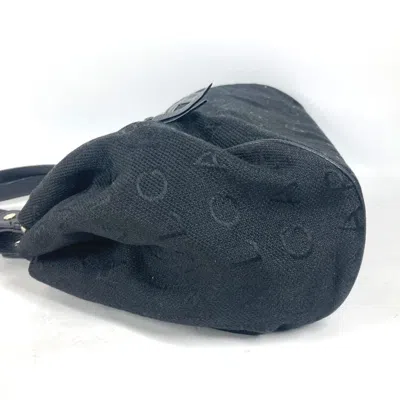 Pre-owned Bvlgari Black Leather Canvas Shoulder Bag Tote Bag ()