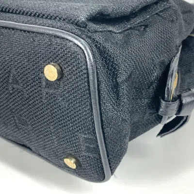 Pre-owned Bvlgari Black Leather Canvas Handbag Shoulder Bag Tote Bag ()