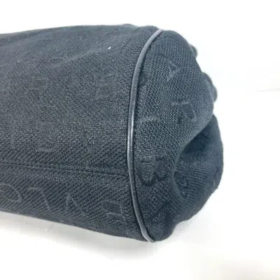 Pre-owned Bvlgari Black Leather Canvas Shoulder Bag Tote Bag ()