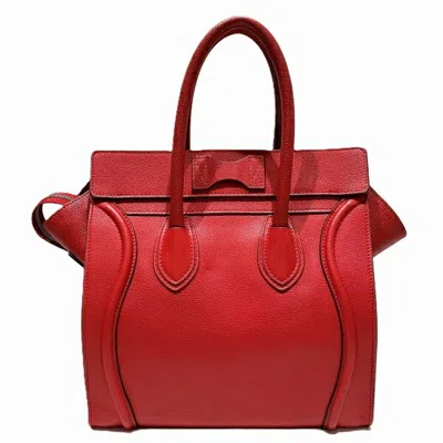 Pre-owned Celine Red Color Leather Handbag Tote Bag ()