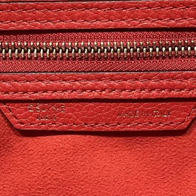 Pre-owned Celine Red Color Leather Handbag Tote Bag ()