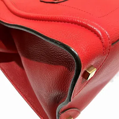 Pre-owned Celine Red Color Leather Handbag Tote Bag ()