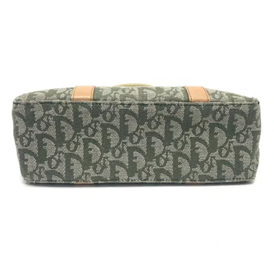Pre-owned Dior Christian  Green Canvas Leather Handbag Tote Bag ()
