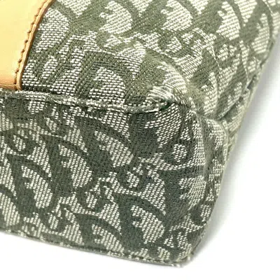 Pre-owned Dior Christian  Green Canvas Leather Handbag Tote Bag ()