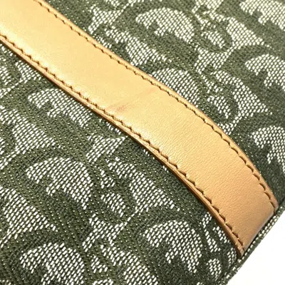 Pre-owned Dior Christian  Green Canvas Leather Handbag Tote Bag ()