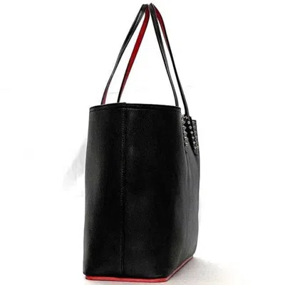 Pre-owned Christian Louboutin Black Red Color Leather Rubber Tote Bag ()