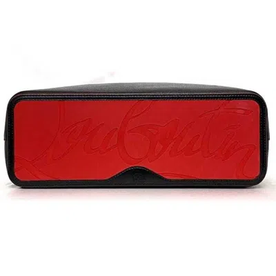 Pre-owned Christian Louboutin Black Red Color Leather Rubber Tote Bag ()