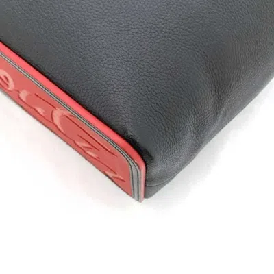 Pre-owned Christian Louboutin Black Red Color Leather Rubber Tote Bag ()