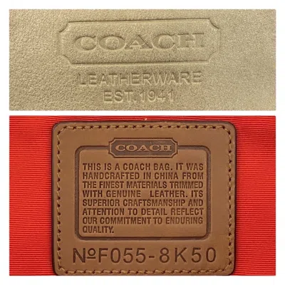 Pre-owned Coach Beige Gold Signature Line Shoulder Bag Tote Bag ()
