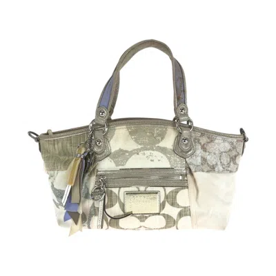 Pre-owned Coach Ivory Signature Line Handbag Tote Bag ()