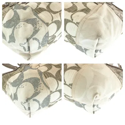 Pre-owned Coach Ivory Signature Line Handbag Tote Bag ()