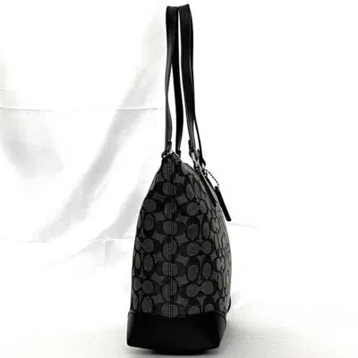 Pre-owned Coach Signature Black Gray Signature Line Tote Bag ()