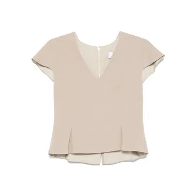 De Santis V-neck Top In Neutral